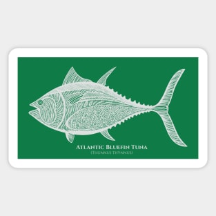 Atlantic Bluefin Tuna Fish with Common and Scientific Names Sticker